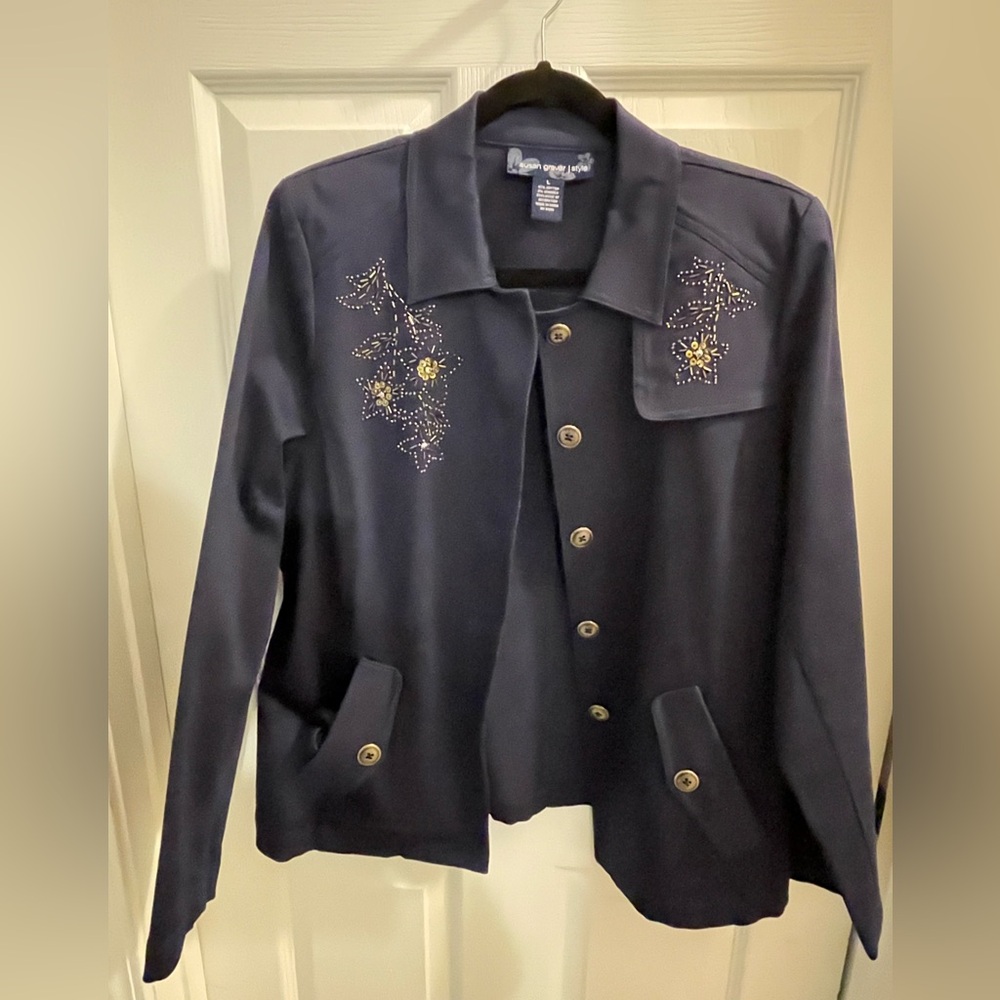 Embellished Navy Jacket